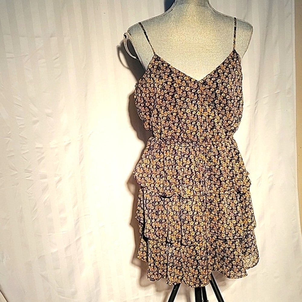 Trixxi Floral Dress with Adjustable Spaghetti Straps, Size: L